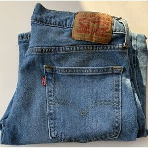 Levi's 34x32 Men's 513 Denim Slim Fit Straight Jeans - Blue cw-2621 medium wash